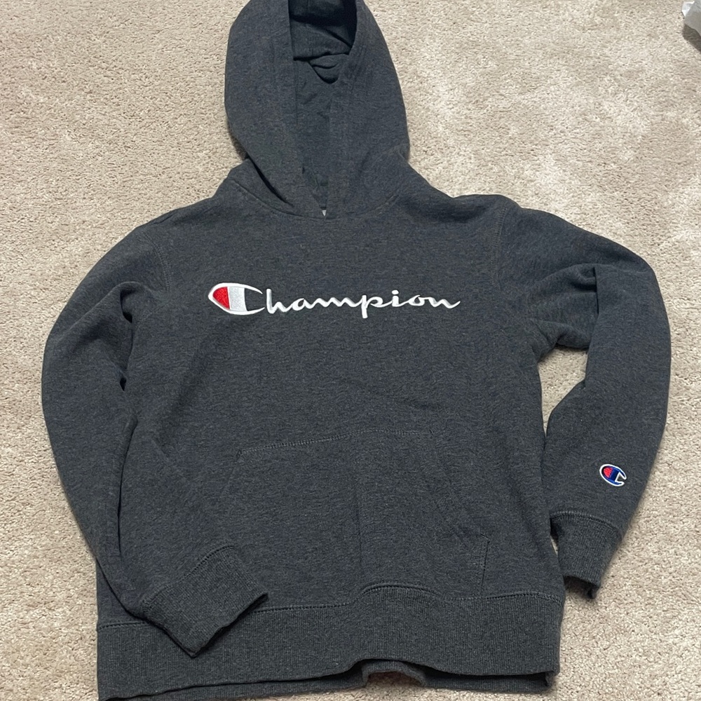 Champion Dark Gray Hoodie with Logo